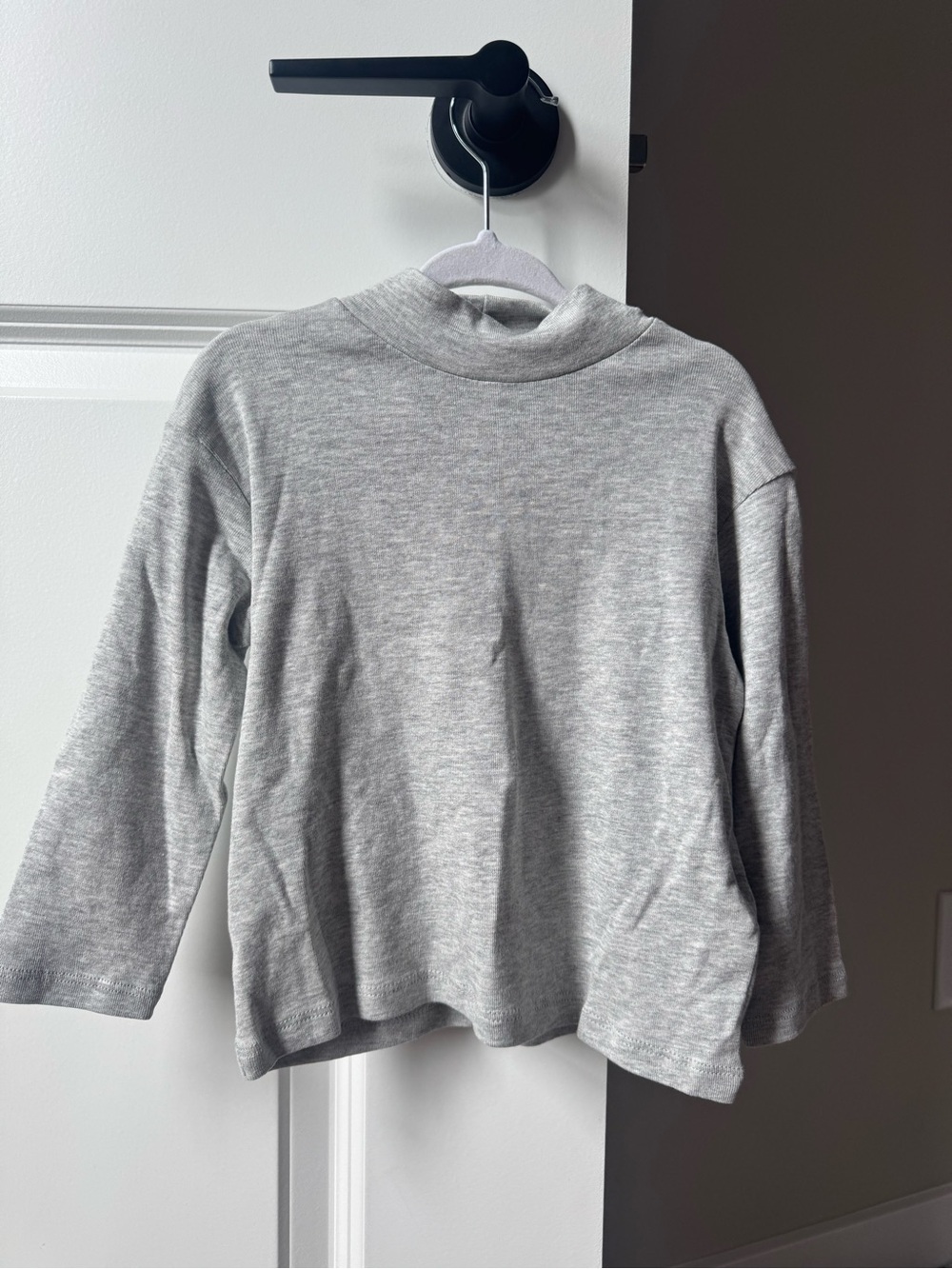 Zara Gray Ribbed Mock Neck Baby Top